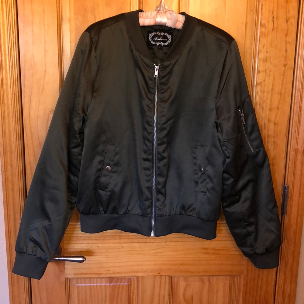 Army green bomber jacket